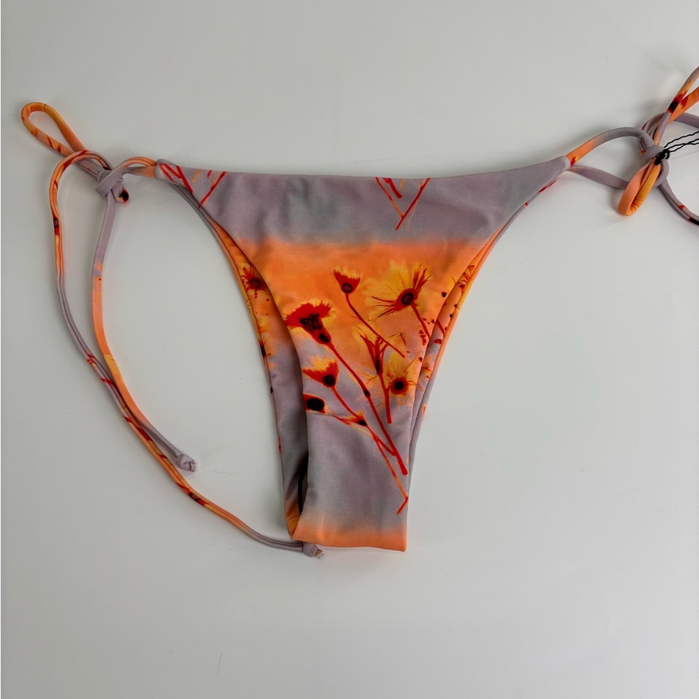 Miaou Kauai string bikini bottom Small side tie floral print - Picture 2 of 7